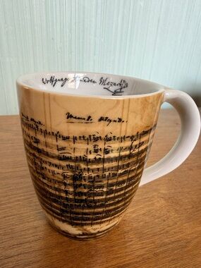 Sheet Music Print Wolfgang Amadeus Mozart Facsimile Ceramic Coffee Cup Tea Mug